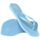 Chinelo Havaianas Slim Square Logo Pop Up Azul Lavanda
