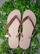 Chinelo Havaianas Feminino Slim Glitter Rosa Ballet - Brilhante Original