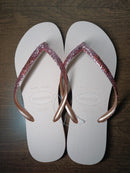 Chinelo Havaianas Feminino Slim Glitter Rosa Ballet - Brilhante Original