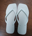 Chinelo Havaianas Feminino Slim Square Quadrada Branca - Tendência