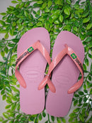 Chinelo Havaianas Brasil Clássico Branco, Preto, Rosa e Azul Naval - Ícone Unissex Original