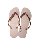 Chinelo Havaianas Feminino Slim Glitter Rosa Ballet - Brilhante Original