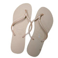 Chinelo Havaianas Feminino Slim Tube Tira Fina - Dourado e Lilás Original
